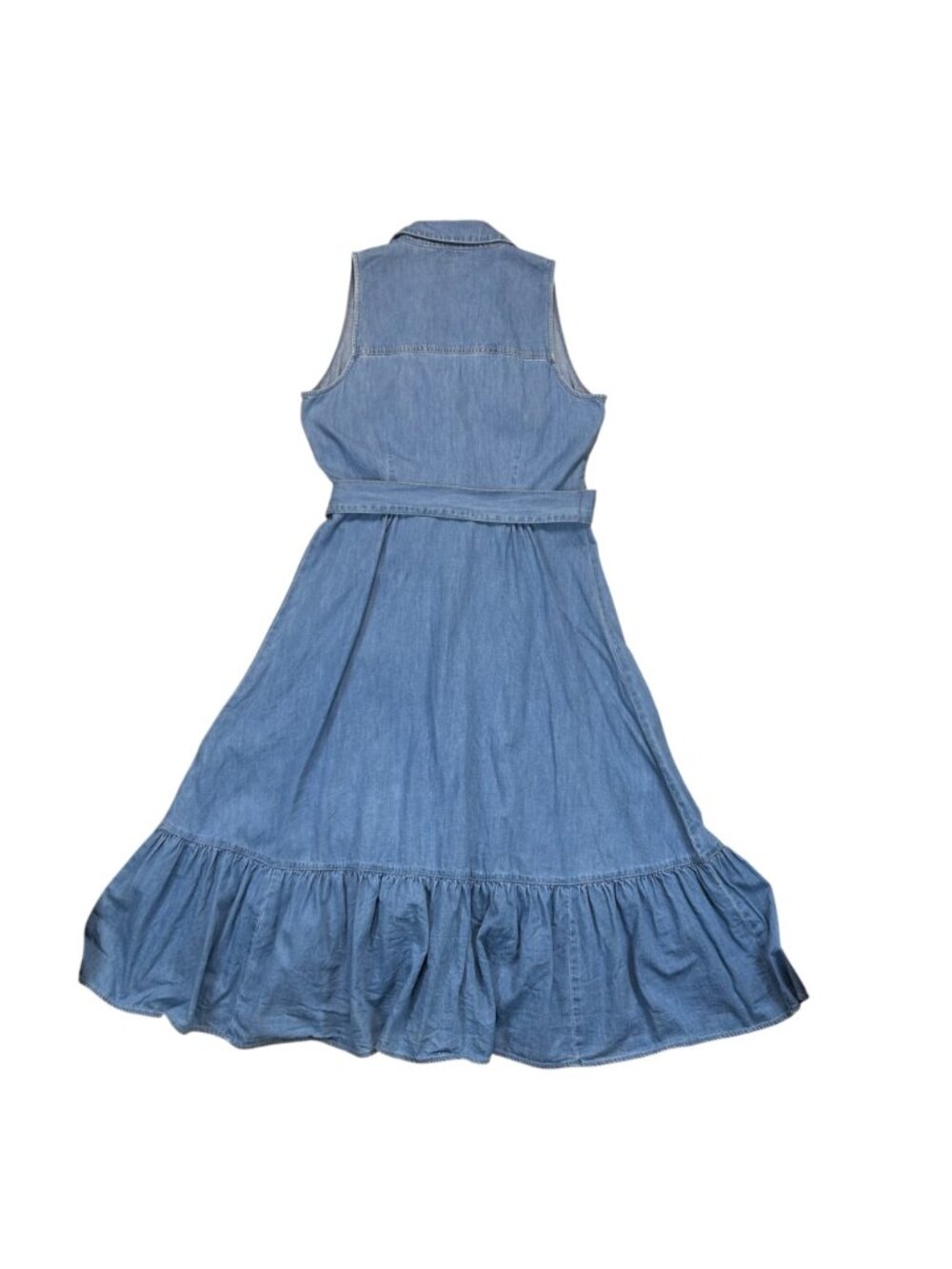 Veronica Beard Edwina 12 Belted Denim Pearl Snap Dress Preppy Western - Picture 5 of 11